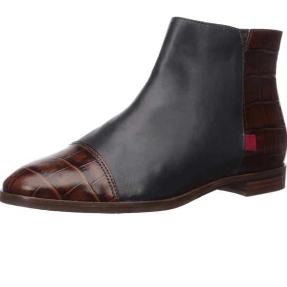 Marc Joseph New York Navy Napa/Brown Croc Ankle Zip Boots, New, no tags - Picture 3 of 3